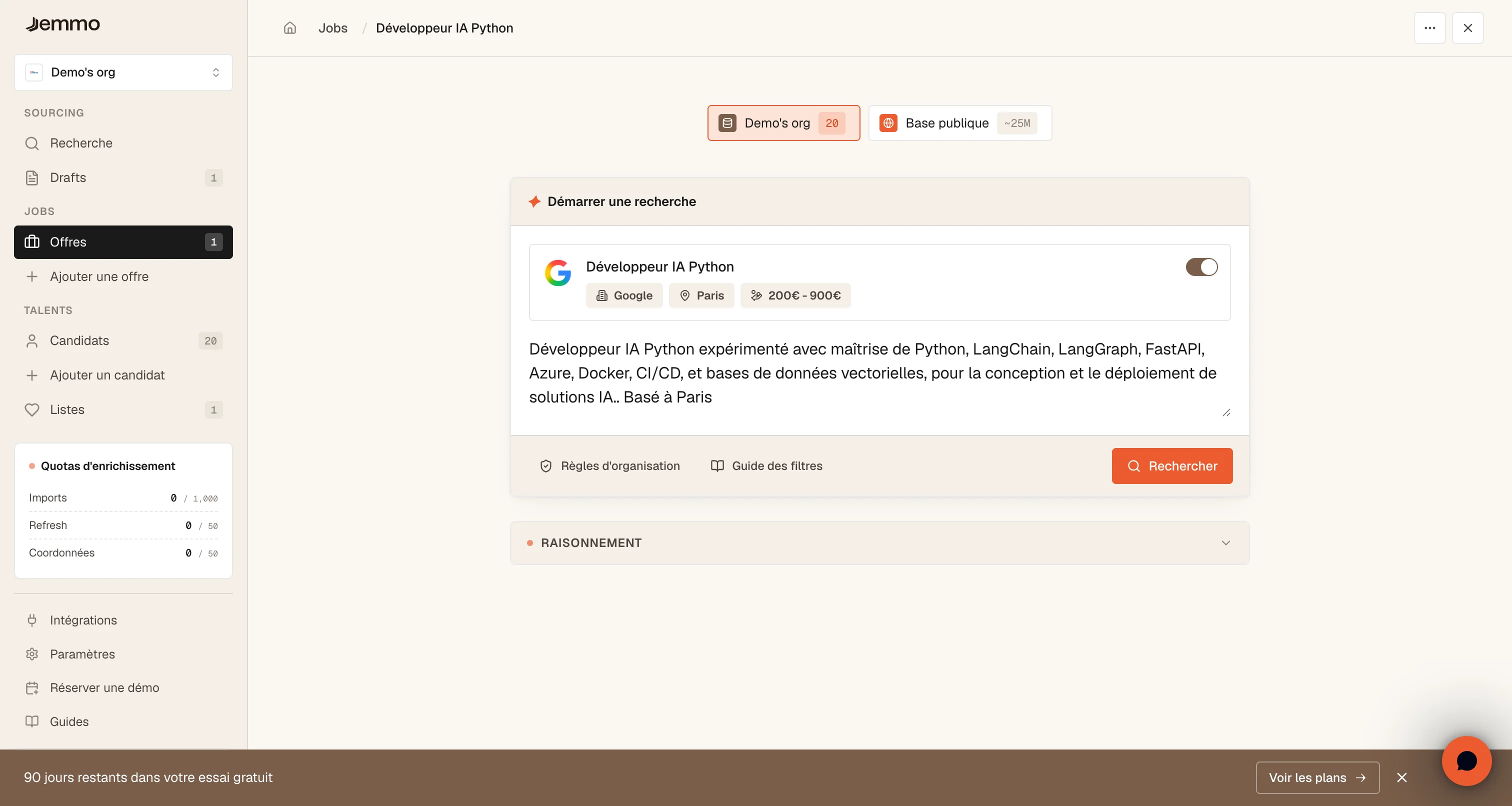 Page de poste