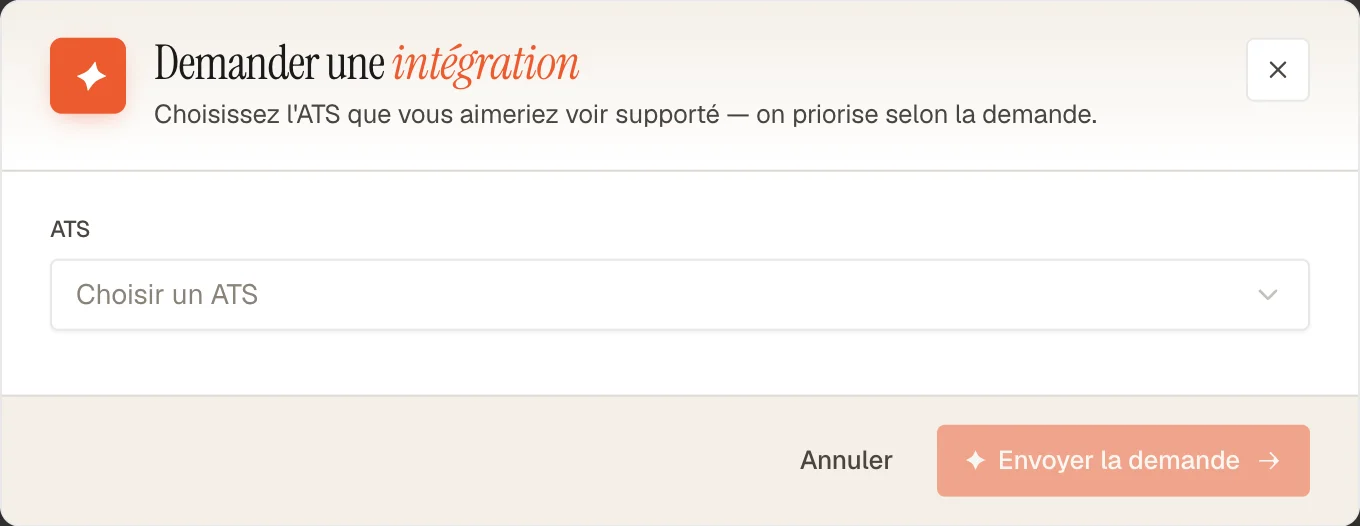 Demander une intégration