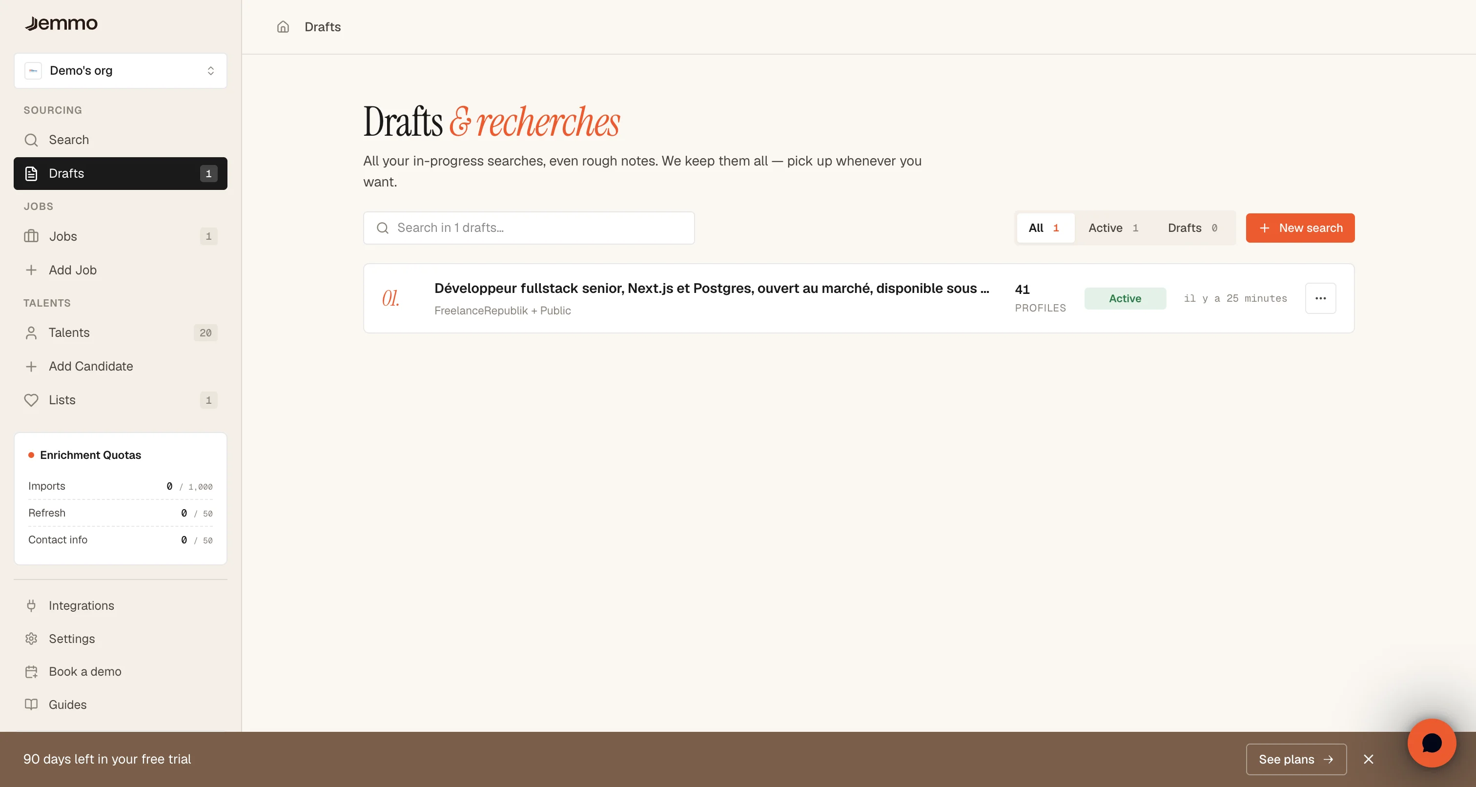 Drafts Page