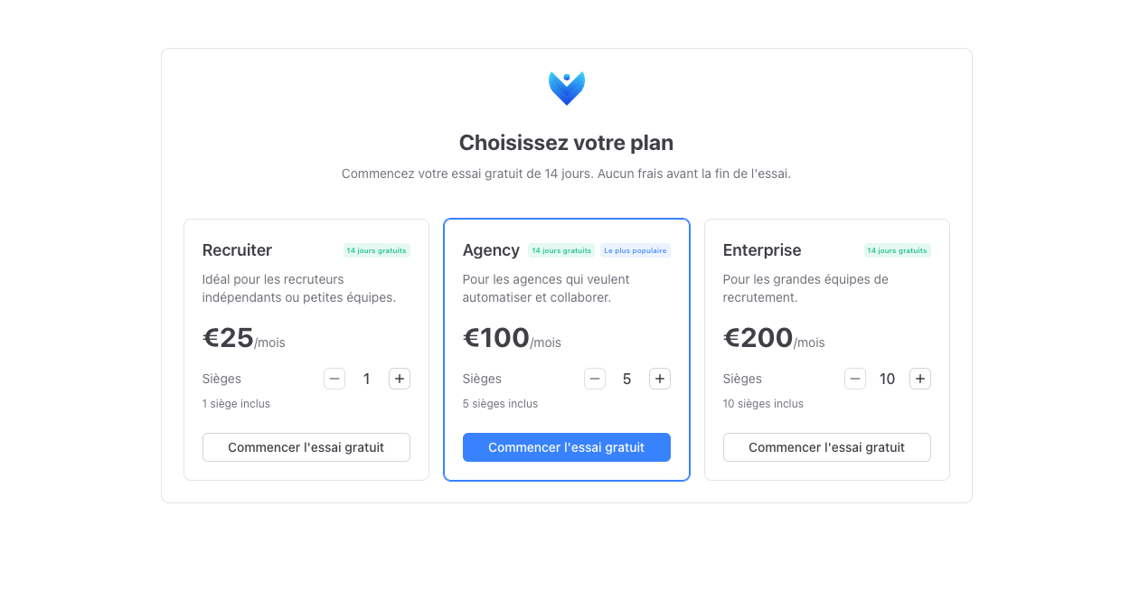 Plan selection during onboarding